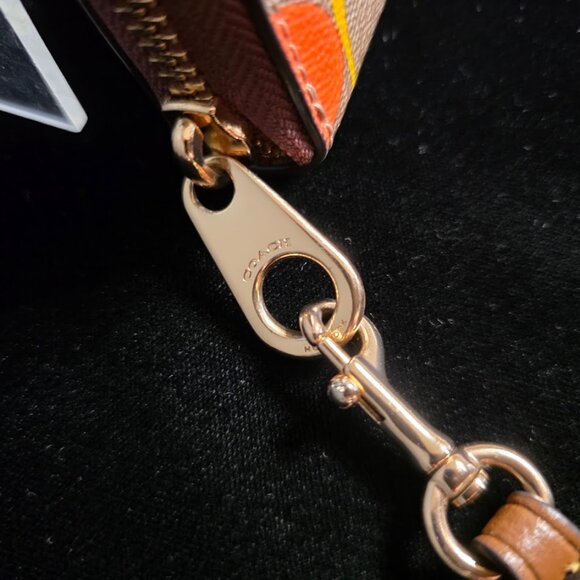 Long Zip Around Wallet In Rainbow Signature Canvas - Picture 5 of 9